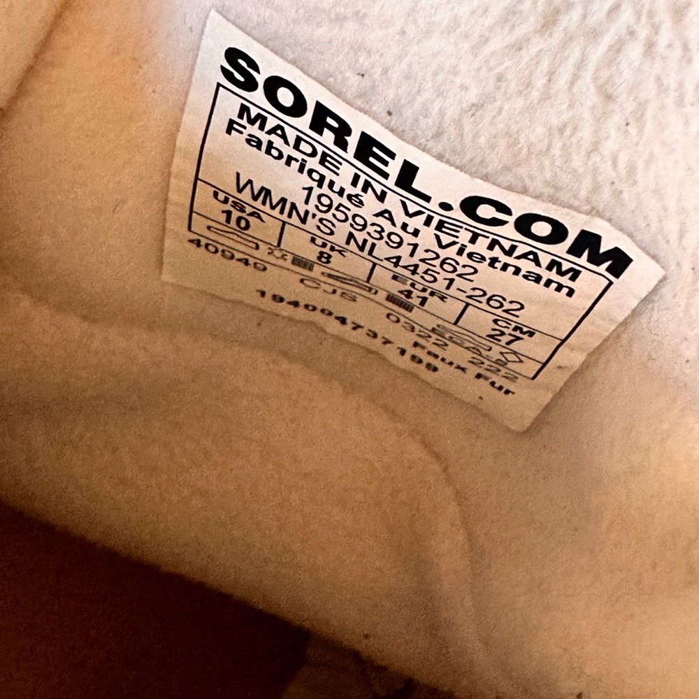 Sorel Explorer Carnival Cozy Tan Suede Winter Boots with Sherpa Lining Size 10 - Picture 7 of 12